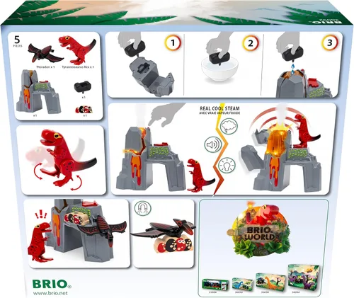 Miniatura 3 de BRIO World - 36092 Dinosaur Erupting Volcano Juego de tren de juguete para niños a partir de 3 años