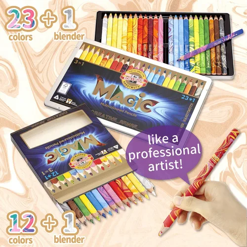 Miniatura 7 de Lápices de colores KOH-I-NOOR MAGIC Jumbo, perfil triangular, paquete de 24