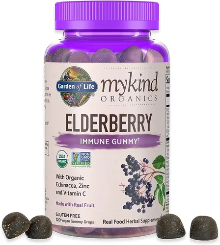 Miniatura 2 de Garden of Life Organics - Gomitas de saúco para adultos y niños y suplementos de zinc, suplemento multimineral de zinc crudo de alta potencia