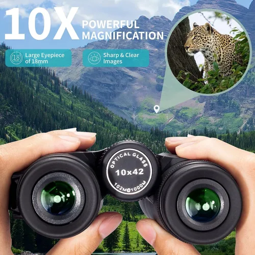 Miniatura 3 de Prismáticos Gosky 10x42 de Techo para Adultos, Prismáticos Profesionales HD para Observación de Aves, Viajes, Observación de Estrellas, Caza