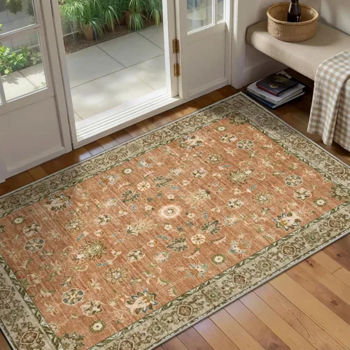Miniatura 172 de Tangsoo Alfombra lavable para pasillo, antideslizante, 2 x 6 pies, estilo bohemio, floral, vintage, para entrada, suelo suave, para cocina, baño