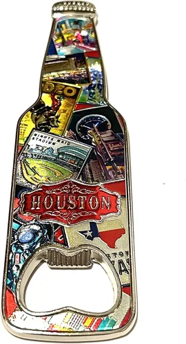 Miniatura 8 de SUREG - Imán de abrebotellas de recuerdo en forma de botella, varios estados y ciudades, coleccionable, diseño de collage retro, recuerdo Chicago