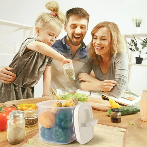 Miniatura 4 de Dispensador de arroz, contenedor de arroz de 10 libras con taza medidora, contenedores de cereales para alimentos, contenedores domésticos