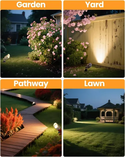 Miniatura 6 de Cheopha Foco exterior de bajo voltaje de latón macizo, iluminación de paisaje de 12 V, luz de bajo voltaje de tamaño compacto con bombilla LED MR16