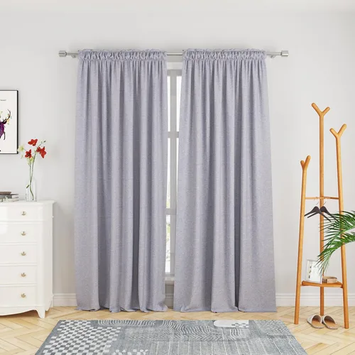 Miniatura 72 de UPOPO Cortinas de Niveles Beige Sobre Fregadero con Textura de Lino para Ventana de Cocina de 16 Pulgadas de Largo Caravana Privacidad Pequeñas
