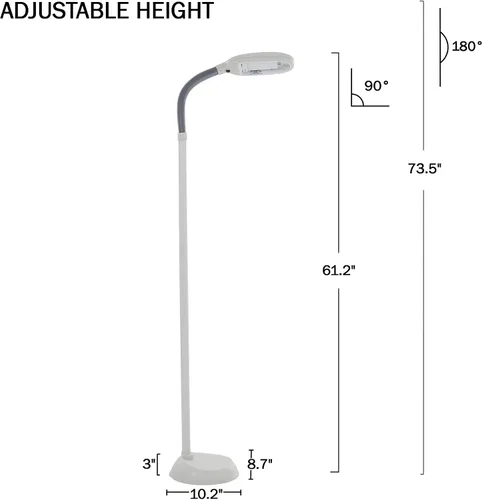 Miniatura 5 de Bedford Home Lámpara de pie Sunlight - 6 pies - Blanco