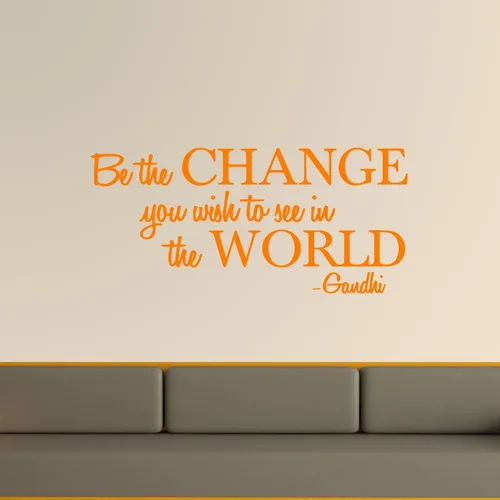 Miniatura 8 de Aurabeam Calcomanía de vinilo para pared, con frase inspiradora de Gandhi, 13 x 28 pulgadas, decoración artística de pared para sala de estar