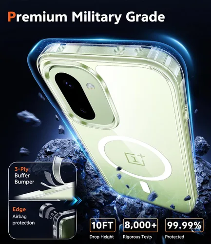 Miniatura 324 de FNTCASE Funda para iPhone 13 Pro-Max: Fundas magnéticas transparentes compatibles con Magsafe Slim anti amarillamiento protección contra caídas