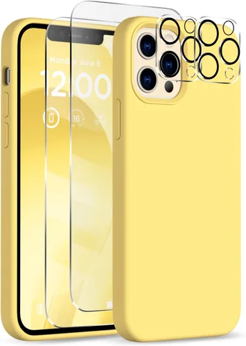 Miniatura 25 de Funda para iPhone 12 Pro Max, [2 protectores de cámara + 2 protectores de pantalla], funda protectora de silicona de cuerpo completo a prueba