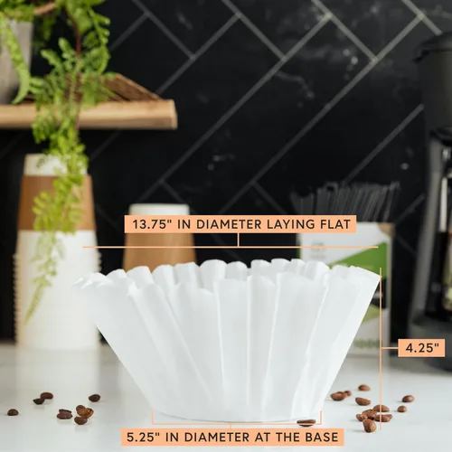 Miniatura 3 de Filtros de café extra grandes – 13.75 x 5.25 pulgadas – Se adapta a máquinas de café y té comerciales Bunn de 1.5 – 3 galones – Sin cloro – Sin