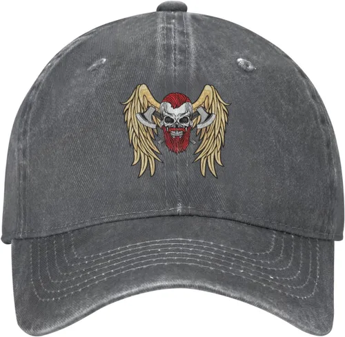Miniatura 2 de Cowboy Hat Trendy Hats for Man and Women Djustable Four Season Outdoor Baseball Cap of Hell Skull with Angel Deep Heather