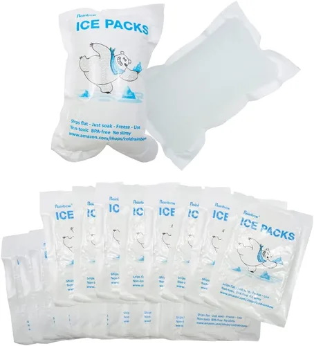 RAINBOW Paquetes de hielo seco para envío de alimentos congelados, bolsas de hielo reutilizables para enfriadores y bolsas de almuerzo, paquetes