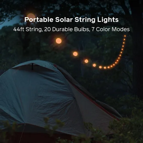 Miniatura 2 de BioLite Cadena Solar Recargable, Luces de Cadena Solares para Acampar, Patio y Viajes, 44 Pies, Color Blanco