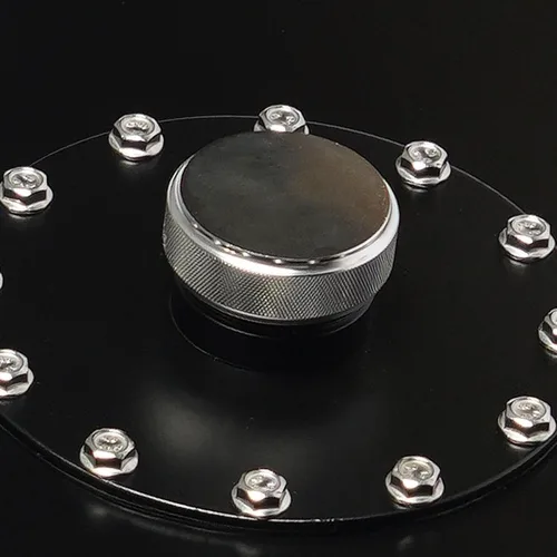 Miniatura 6 de Tanque Universal de Celda de Combustible de 17 Galones 64L de Aluminio con Tapa y Sensor de Nivel Negro Pulido