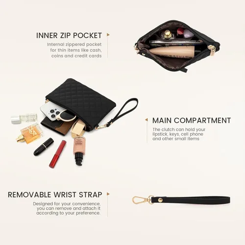 Miniatura 8 de LOVEVOOK Bolsa para Laptop para Mujeres de 15.6 pulgadas Bolsa Tote de Lona para Laptop, Bolsa de Trabajo de Gran Capacidad con Cartera Clutch