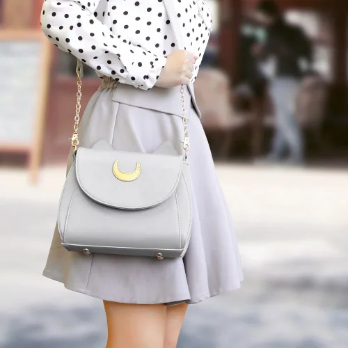 Miniatura 3 de Oct17 Moon Luna Design Monedero Kitty Cat Satchel bolso de hombro diseñador mujeres bolso Tote PU cuero Sailer