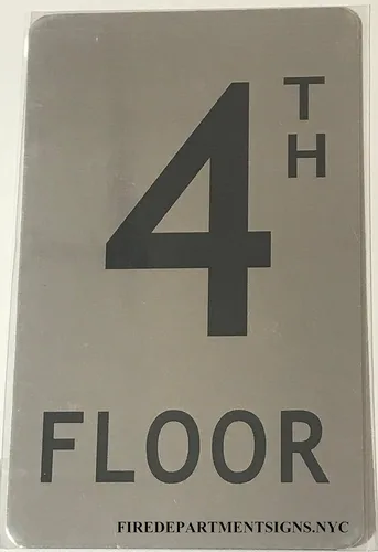 Miniatura 7 de Signo de piso 4Th (cepillo de aluminio 5X8)-La línea Mont Argent.