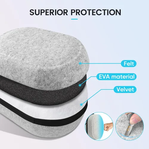 Miniatura 4 de Funda de transporte de gran espacio compatible con Meta Quest 3S/Quest 3/Quest 2/Vision Pro VR Gaming Headset Original/Elite y accesorios