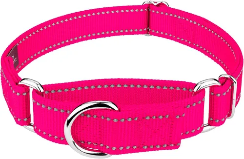 Miniatura 8 de Country Brook Petz - Vibrante selección de 8 colores - Collar de perro Martingala de nailon reflectante (pequeño, 3/4 pulgadas, negro)