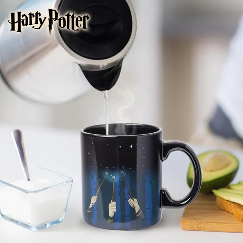 Miniatura 4 de Silver Buffalo Harry Potter Wand Reveal Heat Reveal - Taza de cerámica, 20 onzas Varita de Harry Potter