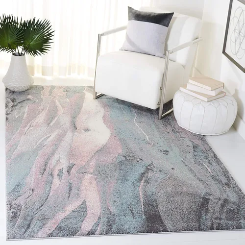 Miniatura 6 de SAFAVIEH Colección Glacier GLA126Q - Alfombra moderna de estilo abstracto, no desprende pelusa, para sala de estar, comedor, dormitorio, recibidor