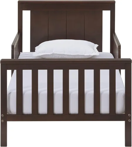 Miniatura 2 de Oxford Baby Lazio Cama infantil con estructura de madera con barandillas y línea recta, cabecero, color marrón espresso