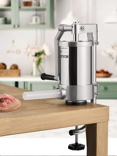 Miniatura 7 de VEVOR Embutidora de Salchicha, Capacidad de 1.5L/2.5LBS, Embutidora Vertical de Salchicha de Acero Inoxidable 304, Máquina de Relleno de Salchichas