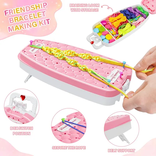 Miniatura 3 de Dpai Kit para fabricar pulseras de amistad para niñas, juguetes de arte y manualidades DIY, kit para hacer joyas con cordón, las mejores ideas