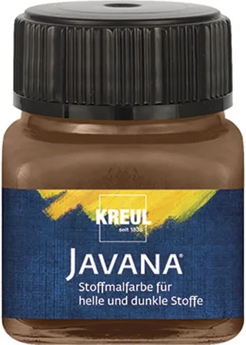 Kreul Javana Paint - Pintura para telas claras y oscuras, 0.7 fl oz, color marrón beige de cristal, color brillante a base de agua, estarcido de