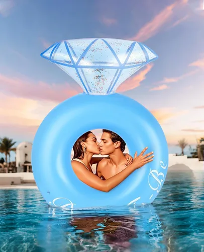 Miniatura 3 de HeySplash Pool Floats, Inflatable Pool Float, Large Floatie for Bachelorette Party, Swim Tube River Lake Beach Bride Wedding Decor Fun Toy Raft