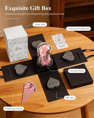 Miniatura 4 de DENIMOMO Rosas para el día de la madre, rosas preservadas para el Día de la Madre, rosas reales para el Día de la Madre, regalos para esposa, mujer