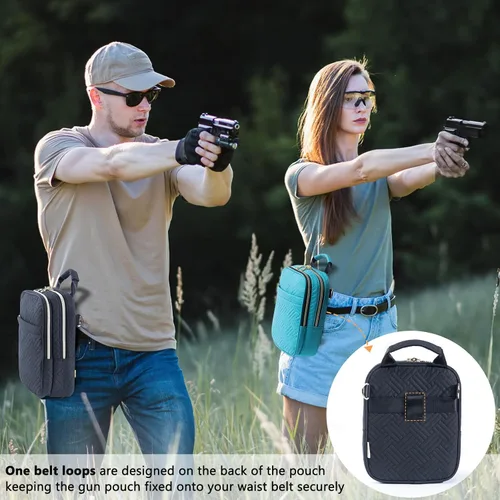 Miniatura 6 de Estuche suave para pistola, bolsa para arma para mujeres, bolsa para pistola CCW, bolsa para arma con bandolera, funda para transporte oculto