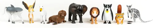 Miniatura 6 de Randimals Figura de elefante de 5 pulgadas, figura de acción de animal de goma dura de alta calidad, amigo híbrido fomenta la aventura