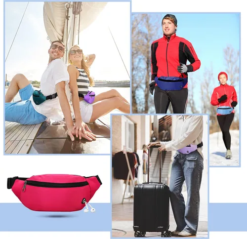 Miniatura 7 de Kajaia Riñonera de neón de 16 piezas, a granel, bolsas de cintura ajustables a granel, juego de cintura impermeable para mujeres y hombres, bolsa