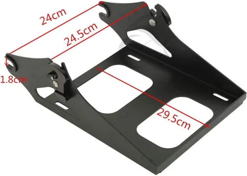 Miniatura 3 de TCT-MOTORPARTS Soporte Completo Negro de Maletero de Equipaje Cortado para Tour y Respaldo de Montaje Compatible con Harley Road Glide Street Glide