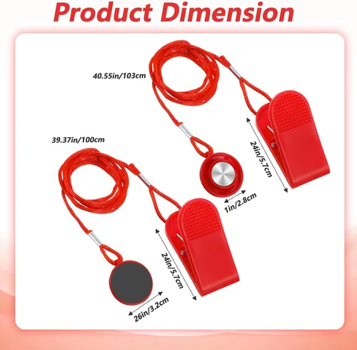 Miniatura 2 de 2 llaves de seguridad magnéticas para cinta de correr, interruptor de parada de emergencia magnético universal, accesorios para la mayoría