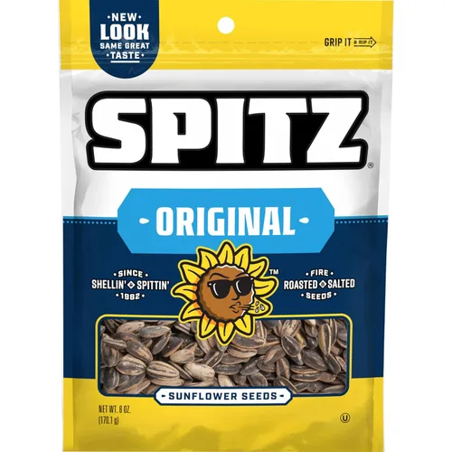 Spitz Semillas de girasol, saladas, 6 onzas (paquete de 9)