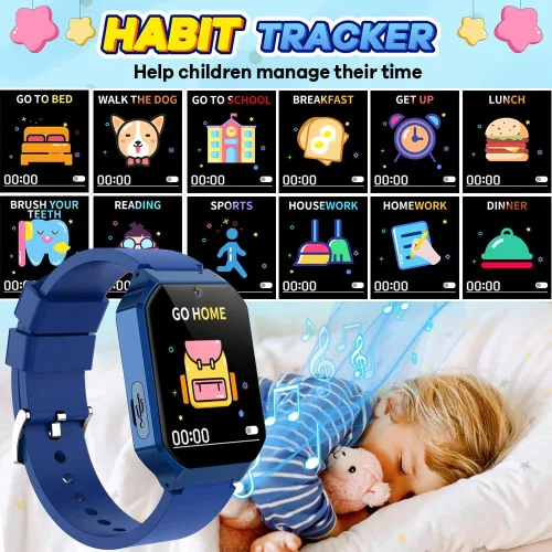 Miniatura 5 de Reloj inteligente para niños de 6 a 12 años, juguetes con 26 juegos, reproductor de música, pantalla táctil HD de 1.69 pulgadas, cámara de video