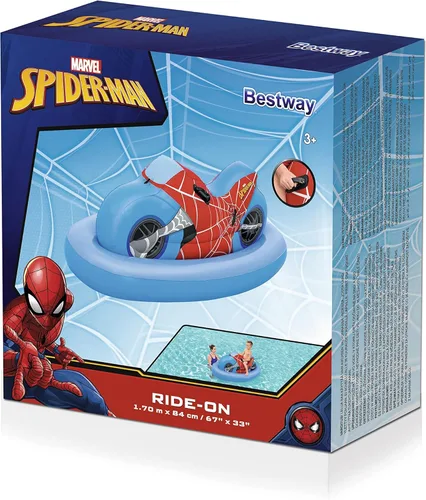Miniatura 3 de Bestway Spider-Man - Flotador de piscina para motocicleta, 66.9 x 33.1 in