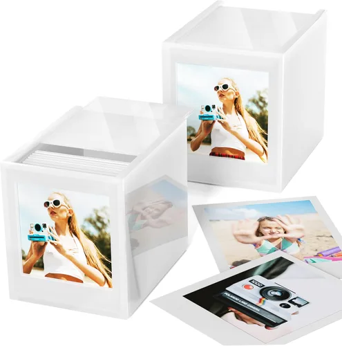 Miniatura 9 de WINKINE - Marco de fotos acrílico y caja de almacenamiento para película Polaroid i-Type/600/SX-70/Instax Square, marco de película de 4.2''x3.5