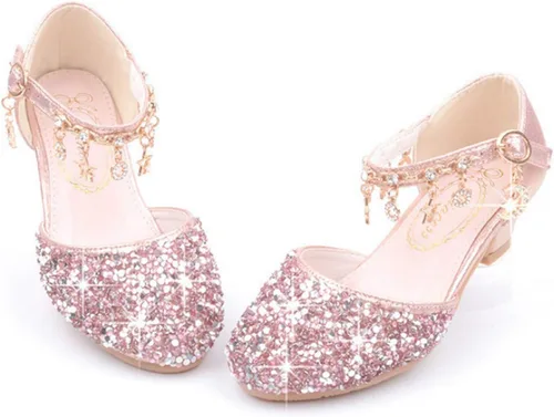 Miniatura 4 de LFHT - Zapatos de vestir para niñas pequeñas, con lentejuelas y brillantina, zapatos de baile de princesa Mary Jane, sandalias de baile para fiestas