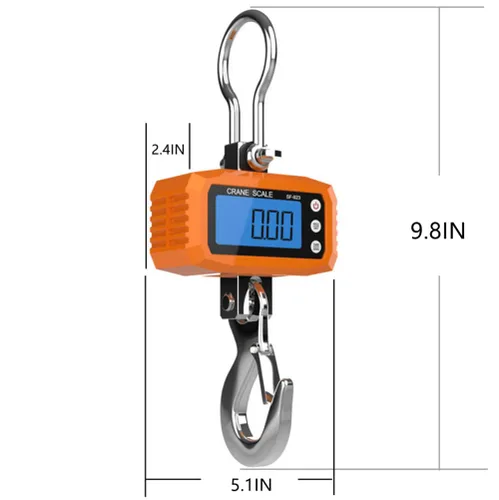 Miniatura 2 de Klau - Báscula colgante digital para grúa (2,204.6 lbs, 2000 libras), color naranja Industrial resistente, alzamiento elegante, para la caza