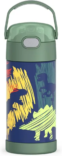 Miniatura 20 de THERMOS FUNTAINER - Botella de acero inoxidable con aislamiento al vacío y sorbete, capacidad de 12 onzas, para niños, azul Azul marino