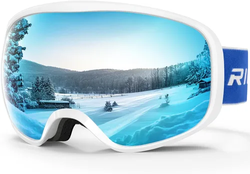 Miniatura 9 de Gafas de esquí de snowboard para hombres, mujeres, adultos, jóvenes, sobre gafas OTG/100% protección UV, antivaho/visión amplia