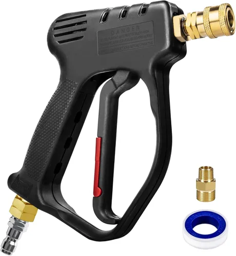 MEKOH Pistola de lavado a presión corta, pistola rociadora de alta potencia de 4000 PSI, pistola de espuma de 10.5 GPM con conexión rápida de 3/8