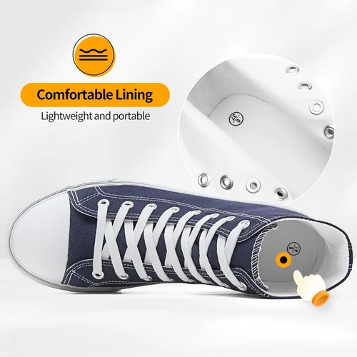 Miniatura 32 de ZGR Tenis de lona para hombre, con cordones, clásicos, casuales, para caminar