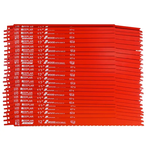 Miniatura 9 de Paquete de 10 hojas de sierra recíproca de 6 pulgadas 6/12 TPI para madera con clavos incrustados, hojas bimetálicas para cortar montantes y clavos