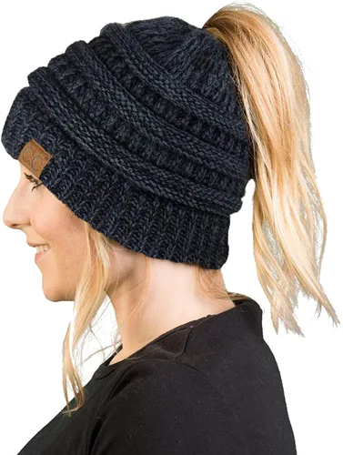 Miniatura 169 de Funky Junque - Gorro para mujer con ranura para cola de caballo