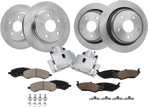 Miniatura 10 de Detroit Axle - Kit de frenos para Hyundai Santa Fe 2017-2018, Santa Fe XL 2017-2019, Rotores de freno de disco Pastillas de freno de cerámica