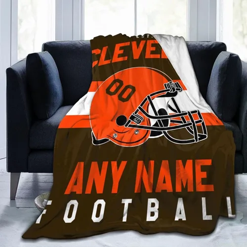 Miniatura 7 de SEAGGS Manta personalizada con diseño de ciudad de fútbol americano, decoración personalizada, manta impresa para añadir cualquier nombre y número